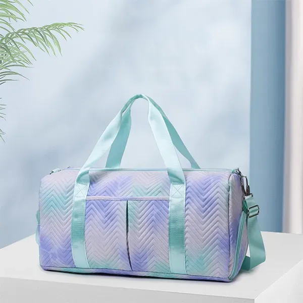 Thumbnail of Chic Quilted Chevron Weekender Bag | Travel and Gym Duffel with Shoe Compartment