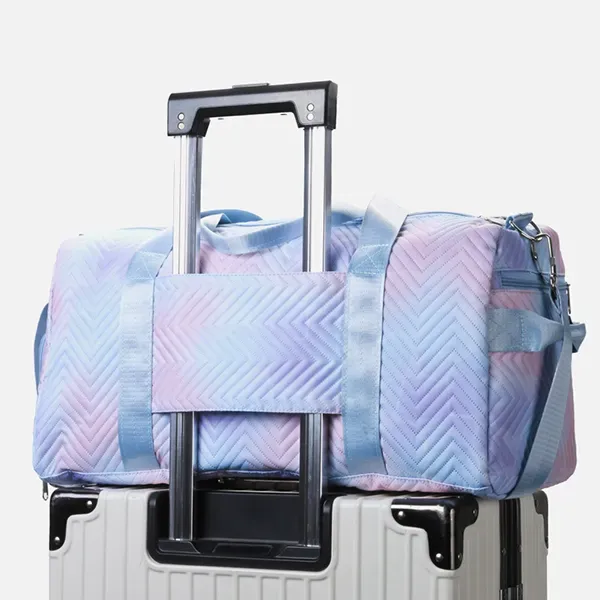 Chic Quilted Chevron Weekender Bag | Travel and Gym Duffel with Shoe Compartment