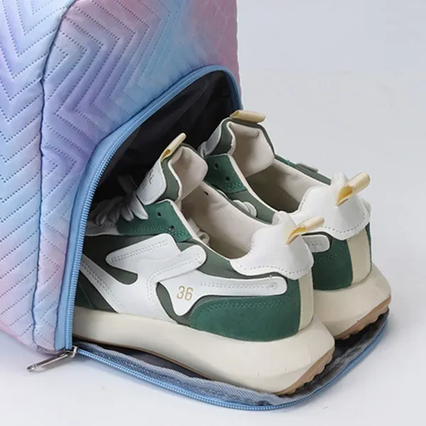 Chic Quilted Chevron Weekender Bag | Travel and Gym Duffel with Shoe Compartment