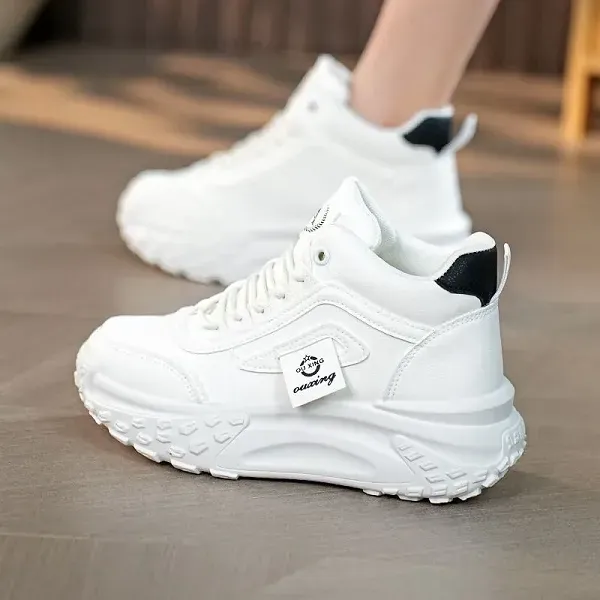 Stylish Chunky High Top Lace Up Sneakers