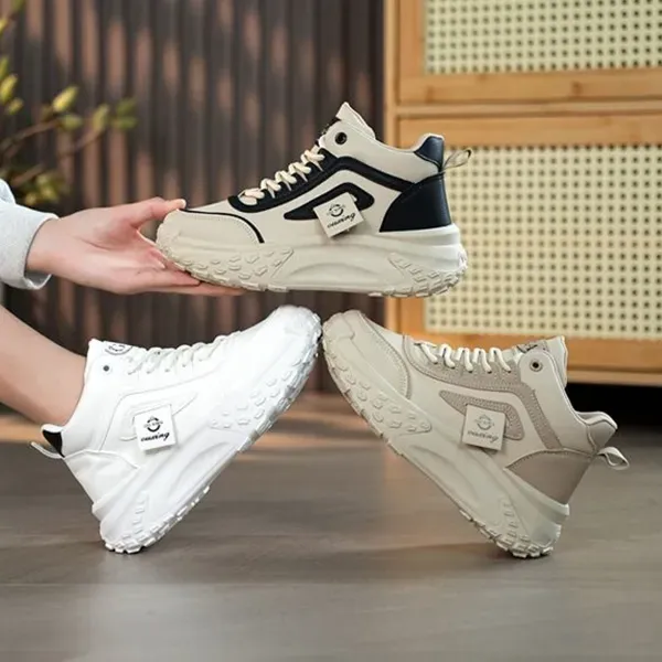 Stylish Chunky High Top Lace Up Sneakers