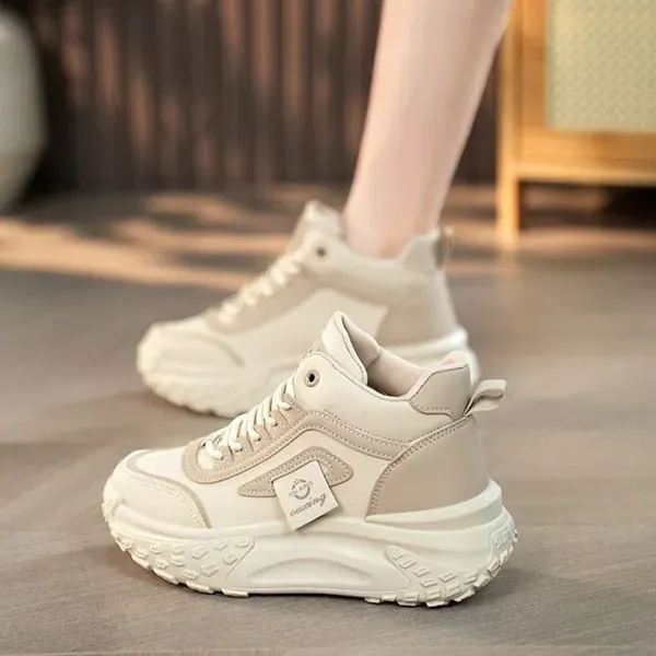Stylish Chunky High Top Lace Up Sneakers
