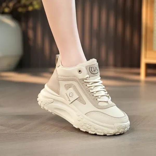 Stylish Chunky High Top Lace Up Sneakers
