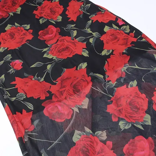 Chiffon Floral Pattern Spaghetti Strap Cocktail Formal Wear Maxi Dress