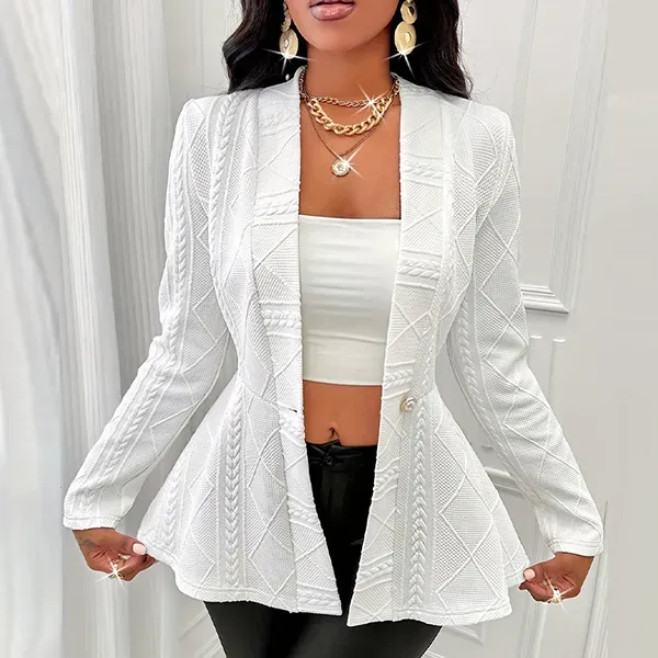 Thumbnail of Elegant Knit Textured Formal Wear Blazer With Single Button