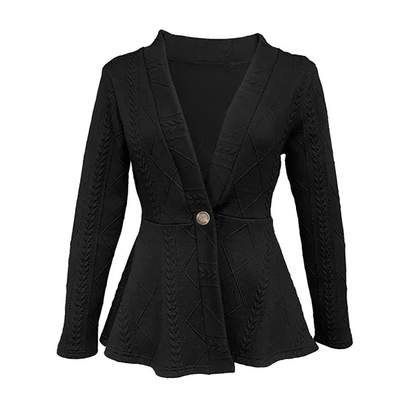 Thumbnail of Elegant Knit Textured Formal Wear Blazer With Single Button