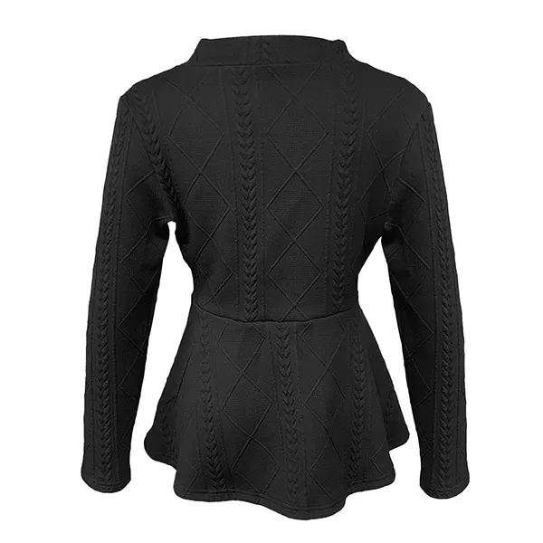 Elegant Knit Textured Formal Wear Blazer With Single Button