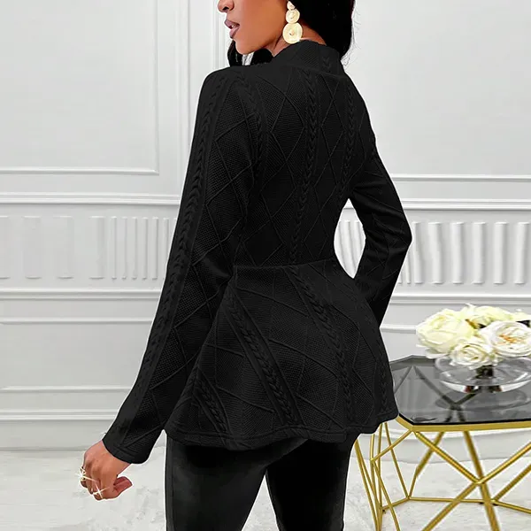 Thumbnail of Elegant Knit Textured Formal Wear Blazer With Single Button