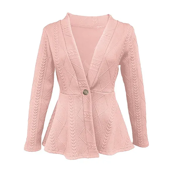 Elegant Knit Textured Formal Wear Blazer With Single Button