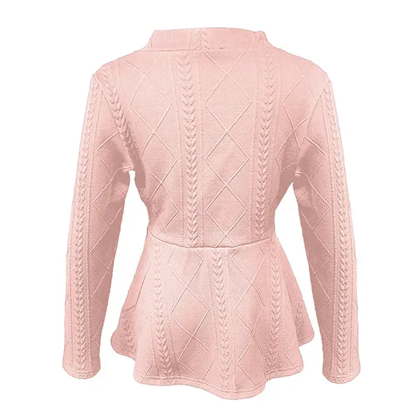 Elegant Knit Textured Formal Wear Blazer With Single Button