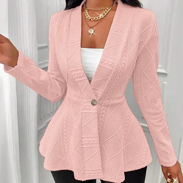Thumbnail of Elegant Knit Textured Formal Wear Blazer With Single Button