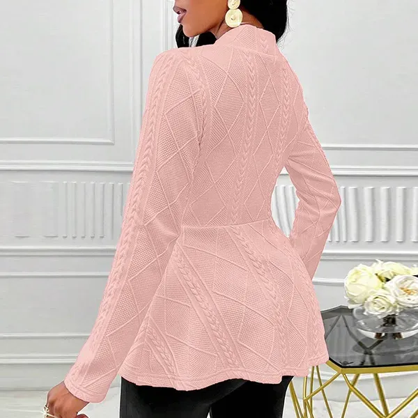 Thumbnail of Elegant Knit Textured Formal Wear Blazer With Single Button