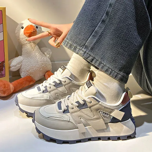 Colourblock Lace Up Running Sneakers