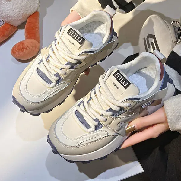 Colourblock Lace Up Running Sneakers