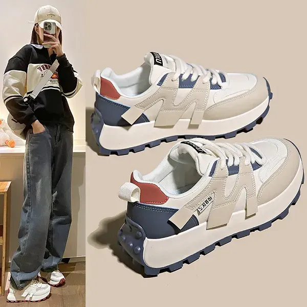 Colourblock Lace Up Running Sneakers