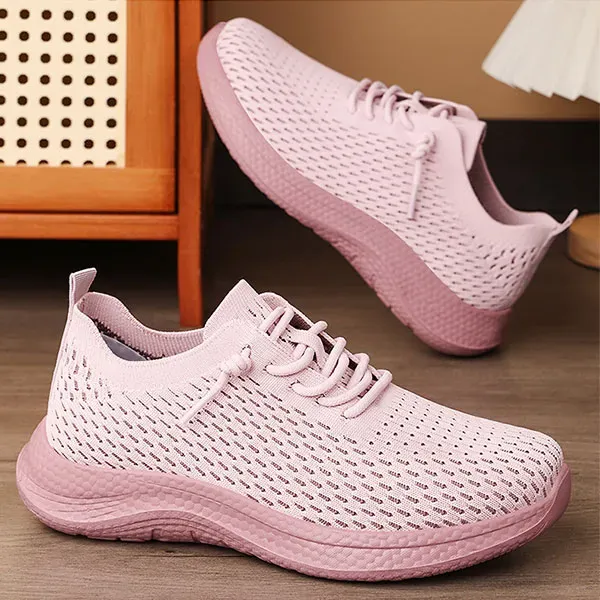 Comfortable Mesh Lace Up Walking Sneakers