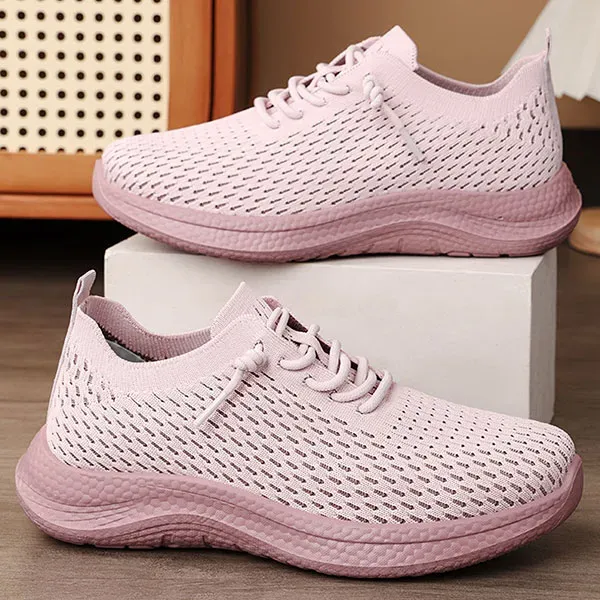 Comfortable Mesh Lace Up Walking Sneakers
