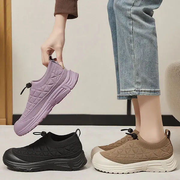 Comfortable Slip On Knit Walking Sneakers
