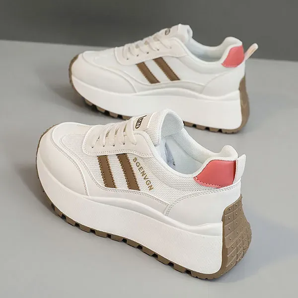 Trendy Striped Chunky Platform Sneakers