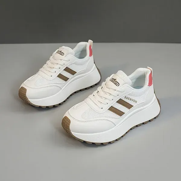 Trendy Striped Chunky Platform Sneakers