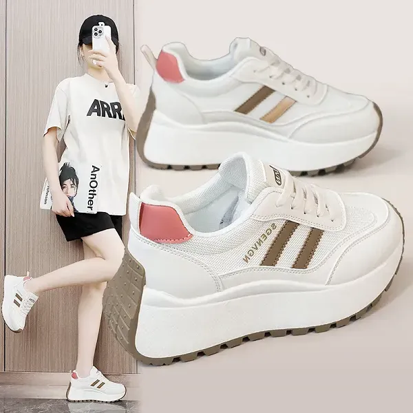 Trendy Striped Chunky Platform Sneakers