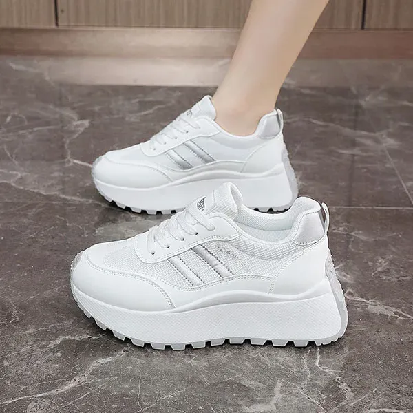 Trendy Striped Chunky Platform Sneakers