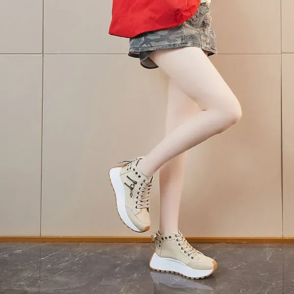 Casual Canvas Lace-Up High-Top Sneakers