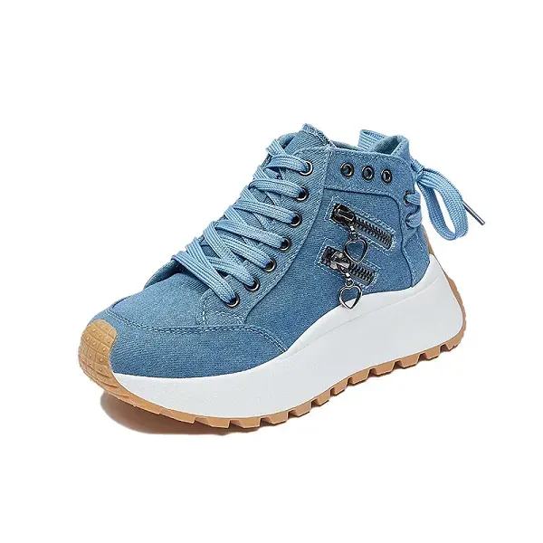 Casual Canvas Lace-Up High-Top Sneakers