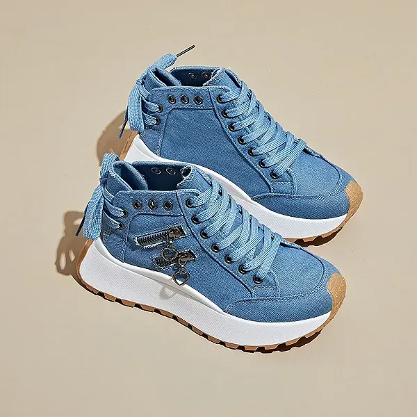 Casual Canvas Lace-Up High-Top Sneakers