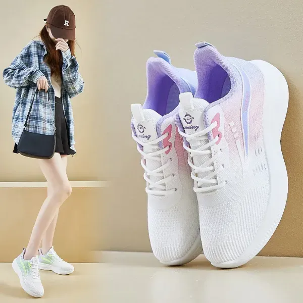 Breathable Fly-Knit Sports Sneakers