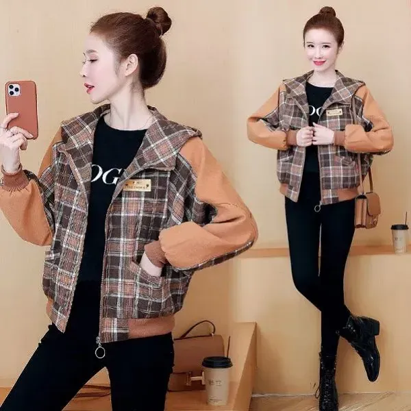 Cozy Plaid Hooded Winter Jacket