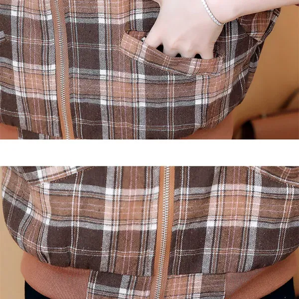 Cozy Plaid Hooded Winter Jacket