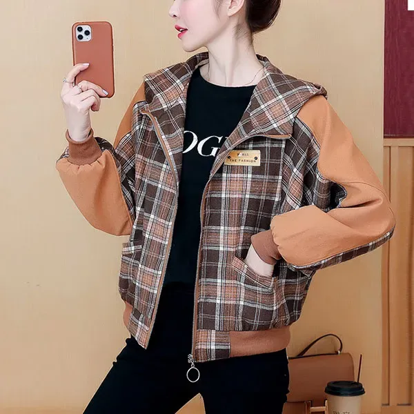 Cozy Plaid Hooded Winter Jacket
