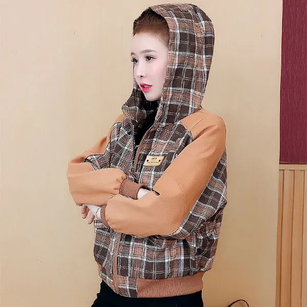 Cozy Plaid Hooded Winter Jacket