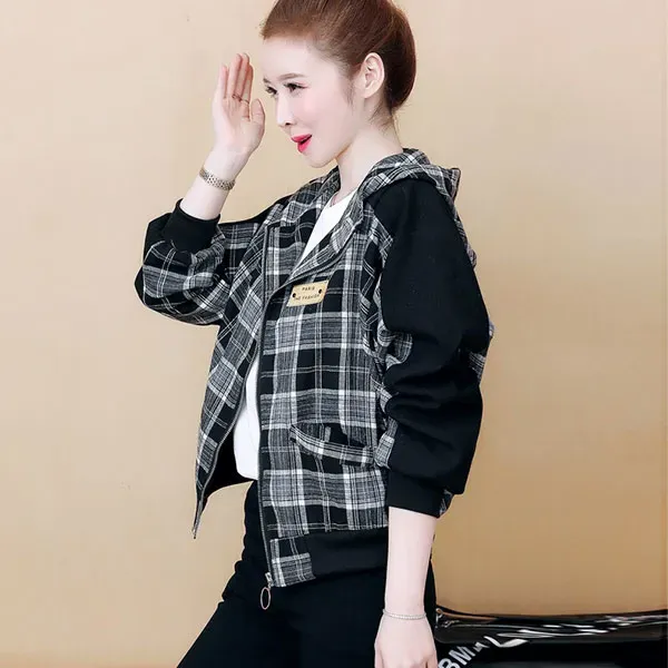 Cozy Plaid Hooded Winter Jacket