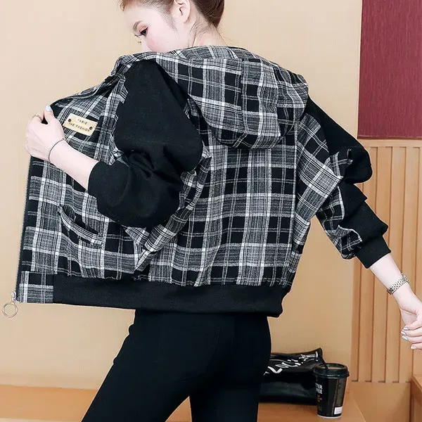 Cozy Plaid Hooded Winter Jacket