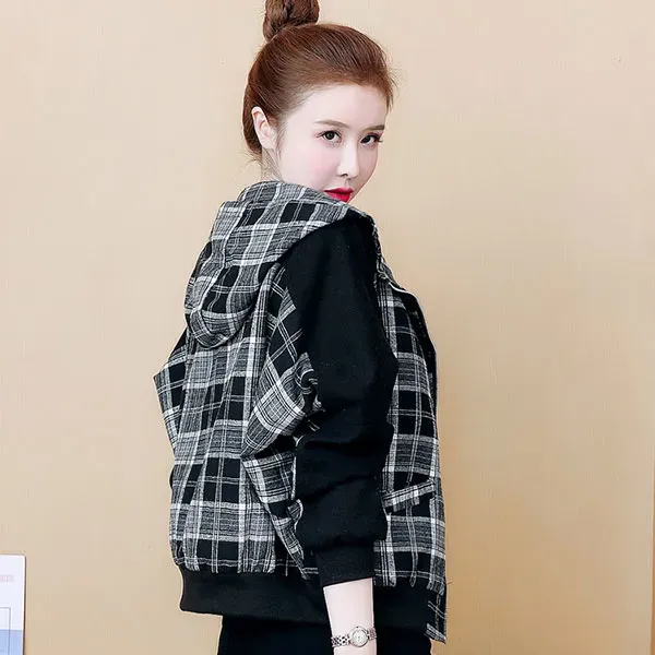 Cozy Plaid Hooded Winter Jacket