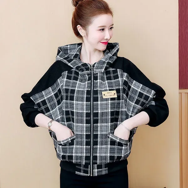 Cozy Plaid Hooded Winter Jacket