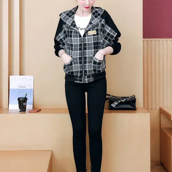 Cozy Plaid Hooded Winter Jacket