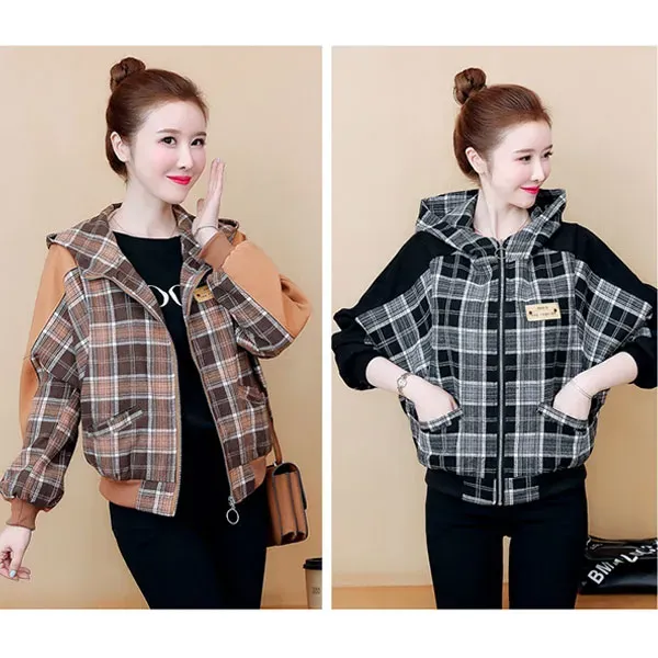 Cozy Plaid Hooded Winter Jacket