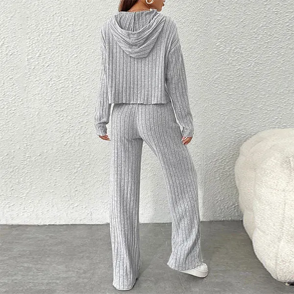 Thumbnail of Ribbed Hoodie and High Waist Lounge Set