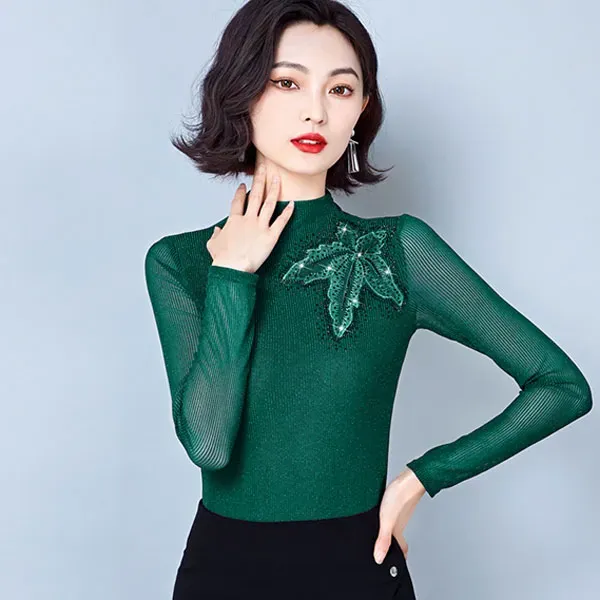 Elegant Black Sheer Long Sleeve Top