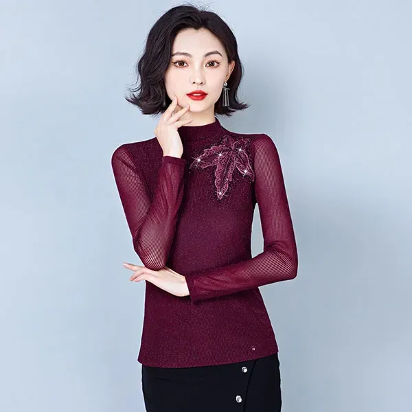 Elegant Black Sheer Long Sleeve Top
