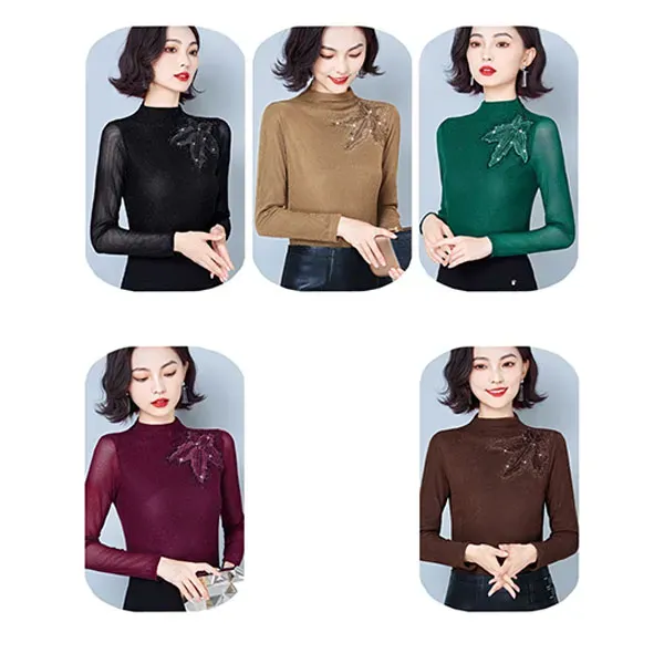 Elegant Black Sheer Long Sleeve Top