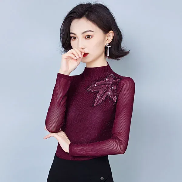 Elegant Black Sheer Long Sleeve Top