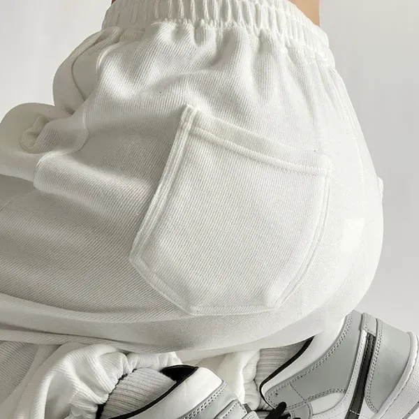 Cozy Elastic Waist Wide Leg Sweatpants