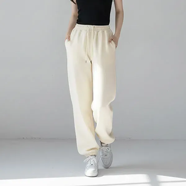 Cozy Elastic Waist Wide Leg Sweatpants