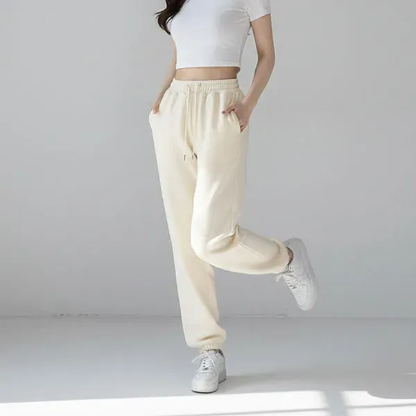 Cozy Elastic Waist Wide Leg Sweatpants