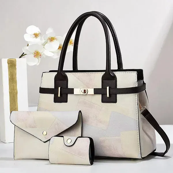 3-in-1 Stylish Patchwork Handbag Set