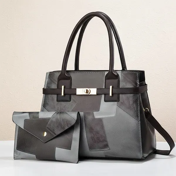 3-in-1 Stylish Patchwork Handbag Set